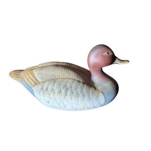 Vintage Duck Decoy in Brown, Cream, Blue